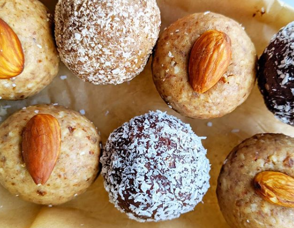 Vegan gluten free sugar free slices and protein balls