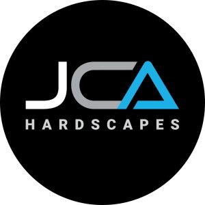 JCA Hardscapes Logo reverse Round black 300x300