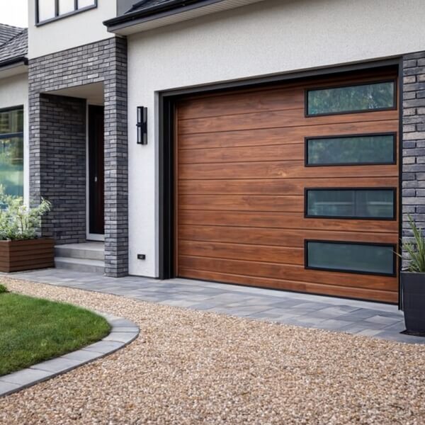 Modern home featuring a newly installed garage door showcasing expert garage door installation repairs servicing and replacement completed by Garage Door Guys Sydney